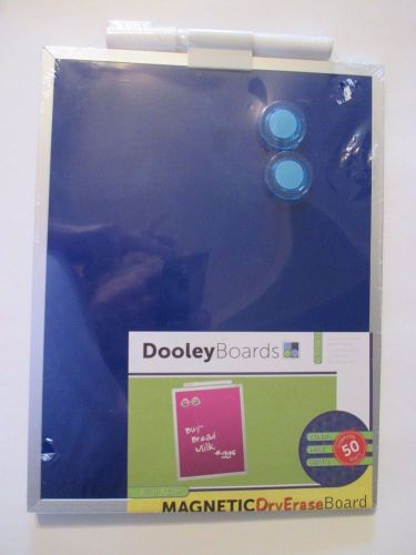 NEW DOOLEY BLUE DRY ERASE BOARD~White Flourescent Marker~Magnets~Mounting Tape