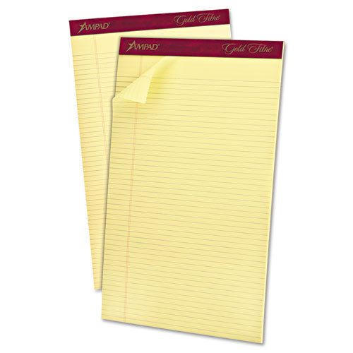 Ampad gold fibre pads, 8 1/2 x 14, canary, 50 sheets, dozen for sale