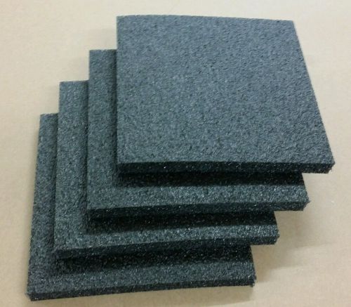 4 sheets - 12&#034; x 12&#034; x 1&#034; black polyethylene plank foam 1.7pcf pe  free shipping for sale