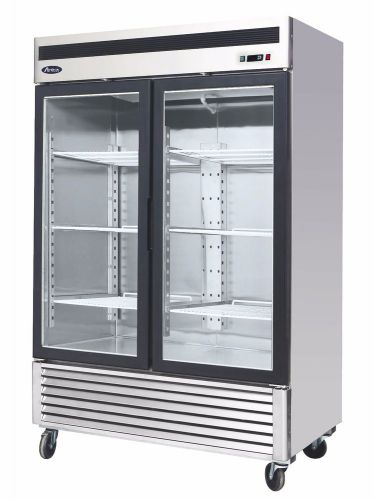 Atosa mcf8707 glass door merchandiser stainless steel commercial refrigerator for sale