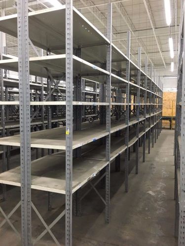 50 sections lyon clip style shelving clean &amp; ready to assemble 18&#034;d x 42&#034;w x 9&#039;t for sale