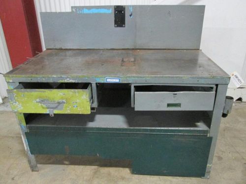 Steel Workbench 60&#034;L x 30&#034;D x 36&#034;H w/ 2-Drawers Small Headboard  - Used -AM14254