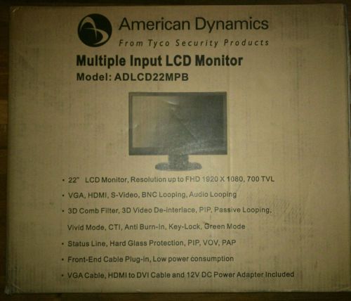 American Dynamics / TYCO  ADLCD22MPB Multiple Input LCD Monitor