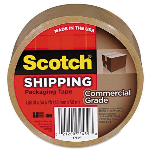 Scotch Commercial Grade Shipping Packaging Tape 1.88 in x 54.6 yd 1 Roll Tan ...