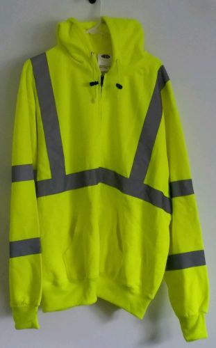 Safety reflective apparel zippered hoodie, jacket, high visibility gear for sale