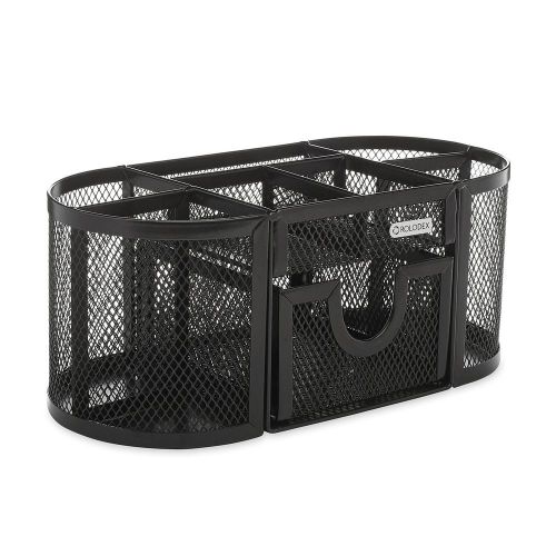 Rolodex Mesh Collection Oval Supply Caddy Black (1746466) 1
