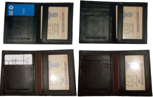 Slim business credit card id card case, brown 4 card holder, brand new lot of 4 for sale