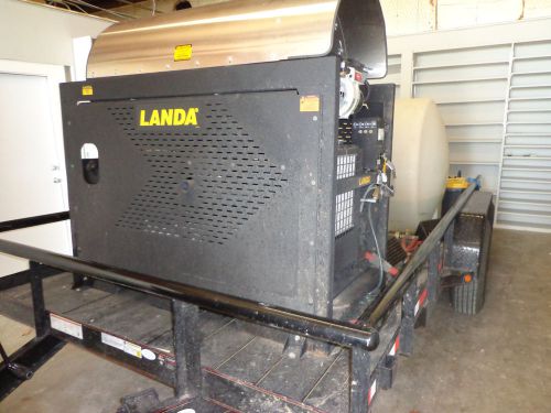 Landa pressure washer w/ tank and trailer...heatead, dual hose only 18 hours! for sale