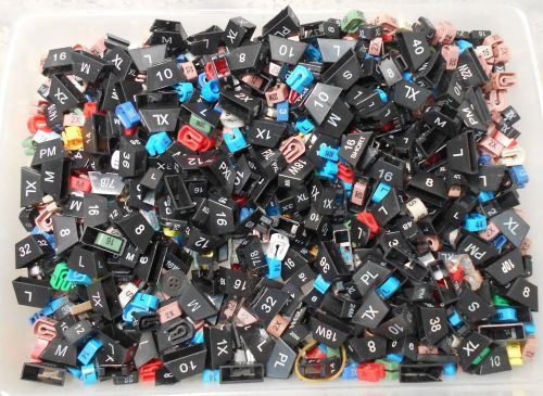 939 piece mixed lot of clothing hanger size markers clips tags for sale