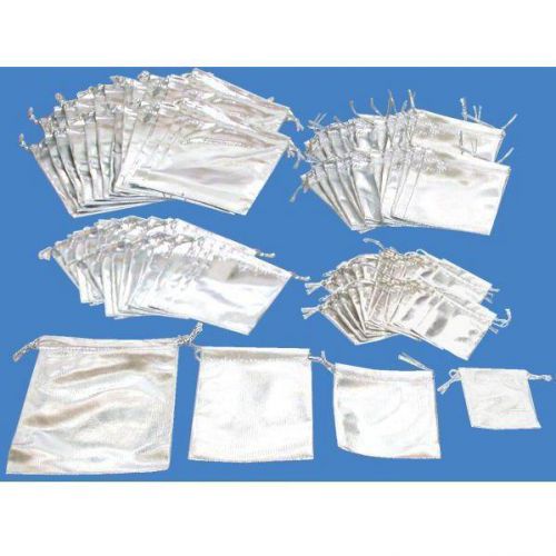 96 Pouches Silver Gift Bags 4 Styles Jewelry