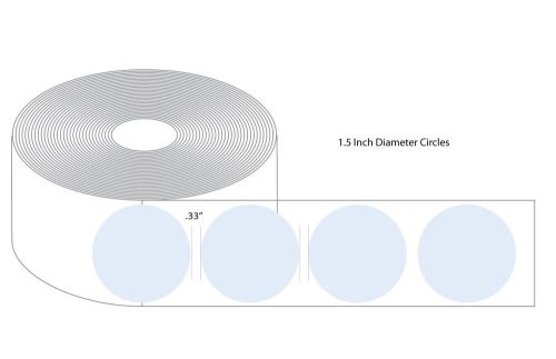 Round Labels White semi-Gloss Permanent 1&#034;,1.5&#034;, 2&#034; Pricing Mailing wafer Laser