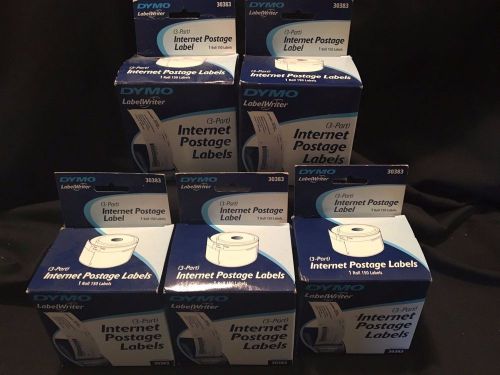 LOT of 5 Rolls of DYMO® LabelWriter® 30383 3-Part Internet Postage Labels