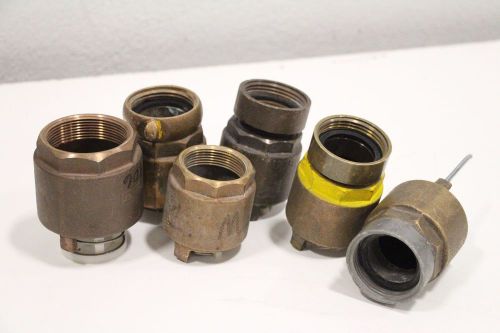 Lot of (6) FSS Forest Fire Fighter Check Valve Brass Fittings 9NH Vico 1.5 NH