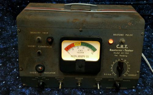 Vintage Rare Cathode Peaker Restorer Tester Allen Joseph Co C.R.T. 45-104 Manual