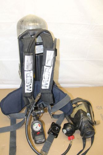 Msa ultralite mmr 2000 firehawk ii scba harness w/ 2010 4500psi carbon bottle for sale