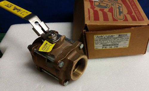 2&#034; bronze 3-piece full port ball valve apollo 82-148 series, 316 ss ball &amp; stem for sale