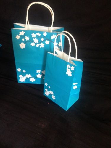 WHOLESALE 100 SET OF 5X8 &amp; 8X10 BLOOMING BEAUTY FLORAL PAPER SHOPPING GIFT BAGS
