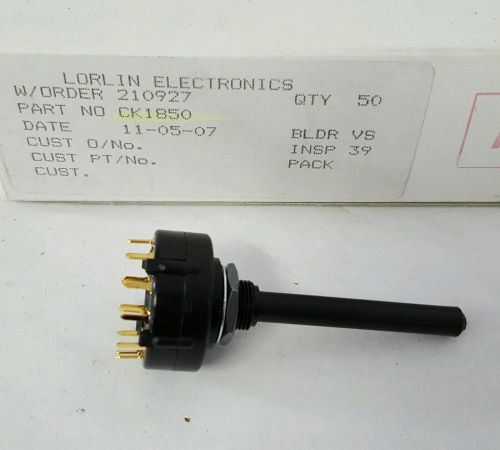 NEW LORLIN CK1850 ROTARY SWITCH 2 POLE 6 POSITION 150ma 250v Selector Switch