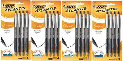 Bic atlantis original retractable ball pen, medium point (1.0 mm), black, for sale