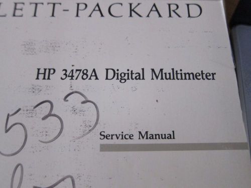 3478A HP Digital Multimeter Operating Service Manual Schematics Guide
