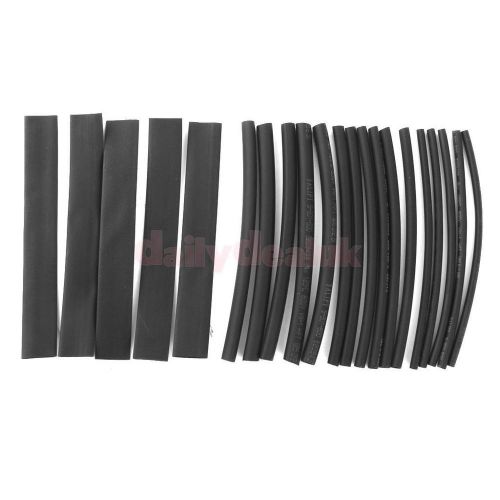20pcs meter heat shrinkable tube shrink tubing wire sleeve black 4 sizes for sale