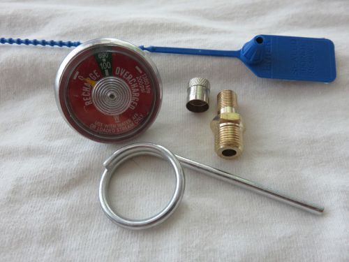 1-100# psi pressure gauge-air chuck-pin &amp; seal water pressure fire extinguisher for sale