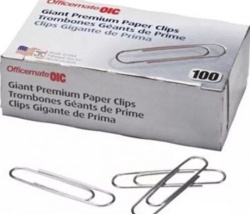 OIC Premium Paper Clips, Giant, Smooth, 1000/Pk