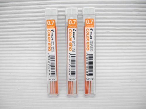 (3 tubes) Pilot 0.7mm color eno coloured pencil leads (Orange 6 leads =1 tube)