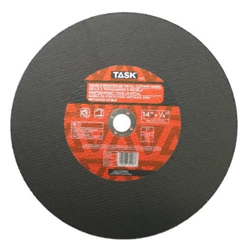 Task tools 31418b 14-inch by 1/8-inch metal cutting wheel, 1-inch arbor for sale