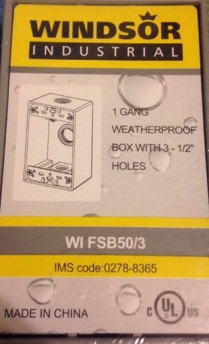 Pack Of 4 Weatherproof Box 1Gang With 3-1/2&#034; Holes FSB50/3 Windsor Industrial