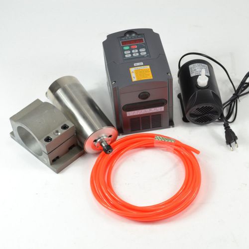 Cnc spindle kit 1.5kw 110v water cooled spindle motor+inverter+clamp+pump+pipe for sale