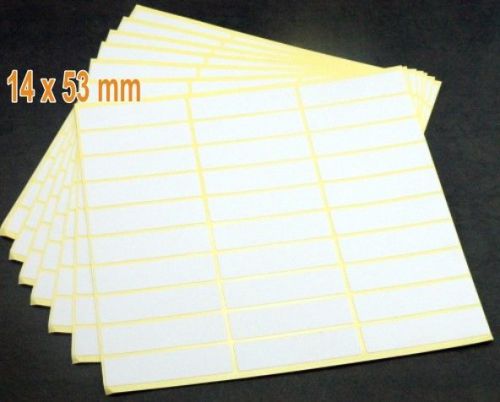 Sticker label 14x53 mm white blank natt paper rectangle 2-1/8&#039; app h 247 for sale