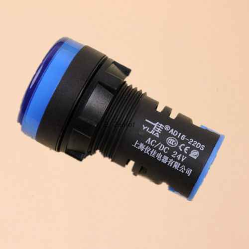 Dc 24v 22 mm hole blue led indicator pilot signal light lamp for sale