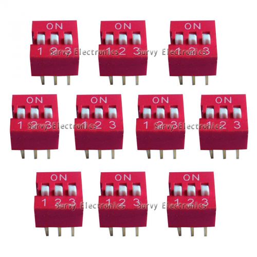 5pcs New 3P 3 Position DIP Switch Side Style 2.54mm Pitch Through Hole DIY Good