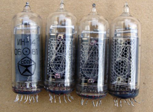 4pcs in-14 russian nixie tubes ussr nixies ??-14 74141 for sale