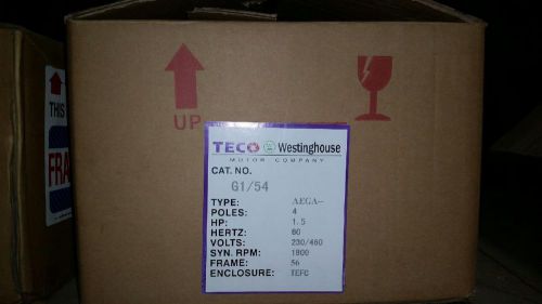 TECO G1/54 3PH TEFC Fractional HP Type AEGA, AETACF 1/3 - 2HP Unused/OriginalBox
