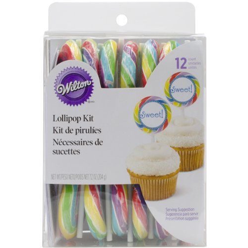 Wilton 1006-0538 Primary Color Lollipop Picks Cake Topper 354372