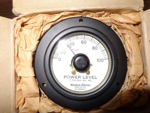 Western Electric D-168947 Analog Panel Meter Power Level 0-100 FS=260uA. A.C.