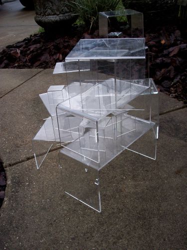 16 Assorted Lucite Step Display Stands