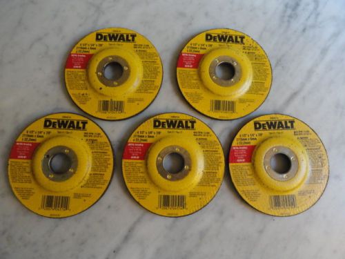 Set of 5 New DeWalt DW4514 All Purpose Metal Grinding Wheels 4-1/2 X 1/4-Inch
