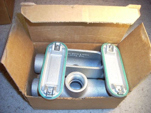 Crouse-Hinds Conduit Outlet Body (2 each) TB37 with Covers and Gaskets -New