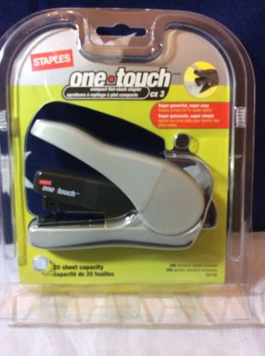 Staples® One-Touch™ CX 3 Compact flat stack  Stapler, 20 Sheet, Silver-23715
