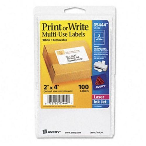 Print or Write Removable Multi-Use Labels 2 x 4 White 100/Pack