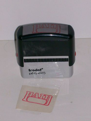 Trodat Printy 4915 Self-inking Red PAID Stamper  Oval Time/Date Entry
