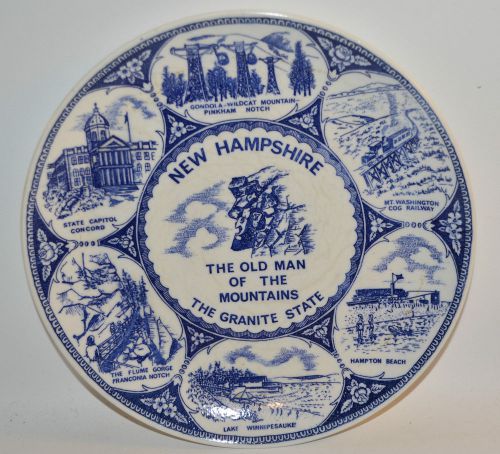 Vintage New Hampshire Souvenir Dish Man of the Mountains The Granite State plate