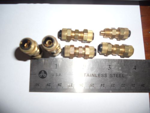 Parker Brass 1/4&#034; Tubing Union 62P-4,  Lot of 3