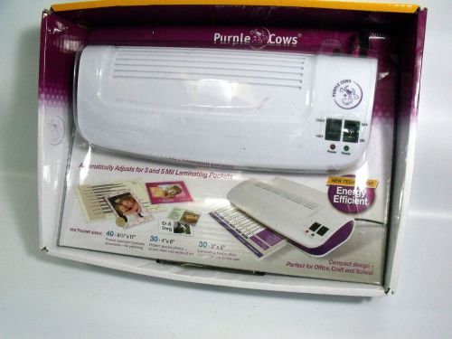 Purple Cows 9&#034; Hot and Cold Laminator w/ 100 Hot Pockets/ Home/Office/School-NEW