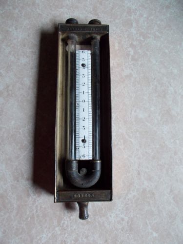 Antique boston, mass. industrial nathaniel tufts gas flow meter copper porcelain for sale