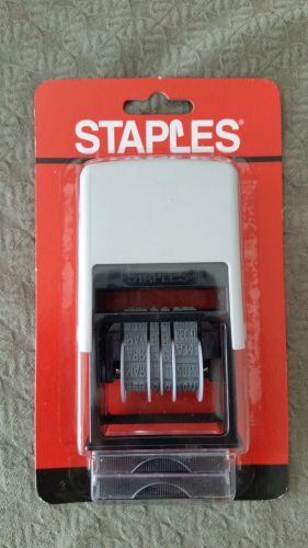 STAPLES brand rubber DATE STAMP 6 year band self-inking includes black ink pad