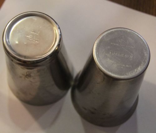 TWO STAINLESS STEEL VOLLRATH BAR SHAKER CUPS #6852 &amp; 46791